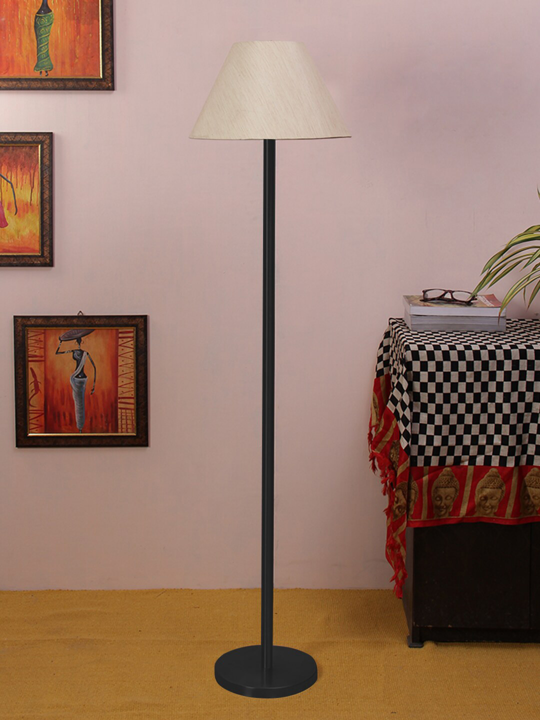 

Devansh Off-White Iron Floor Lamp With Cotton Shade