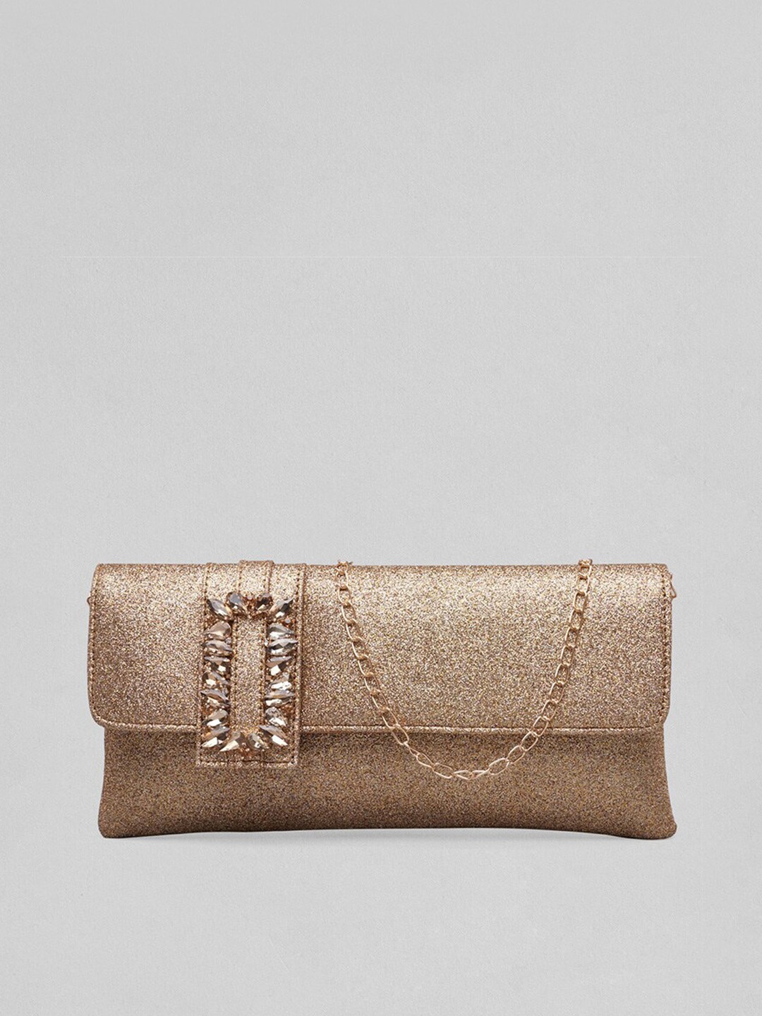 

Rubans Gold-Toned Embellished Embroidered Purse Clutch