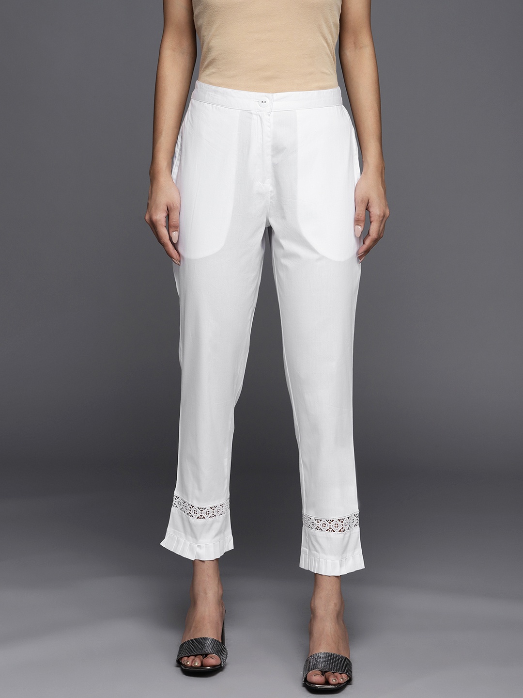 

Libas Women Off White Trousers