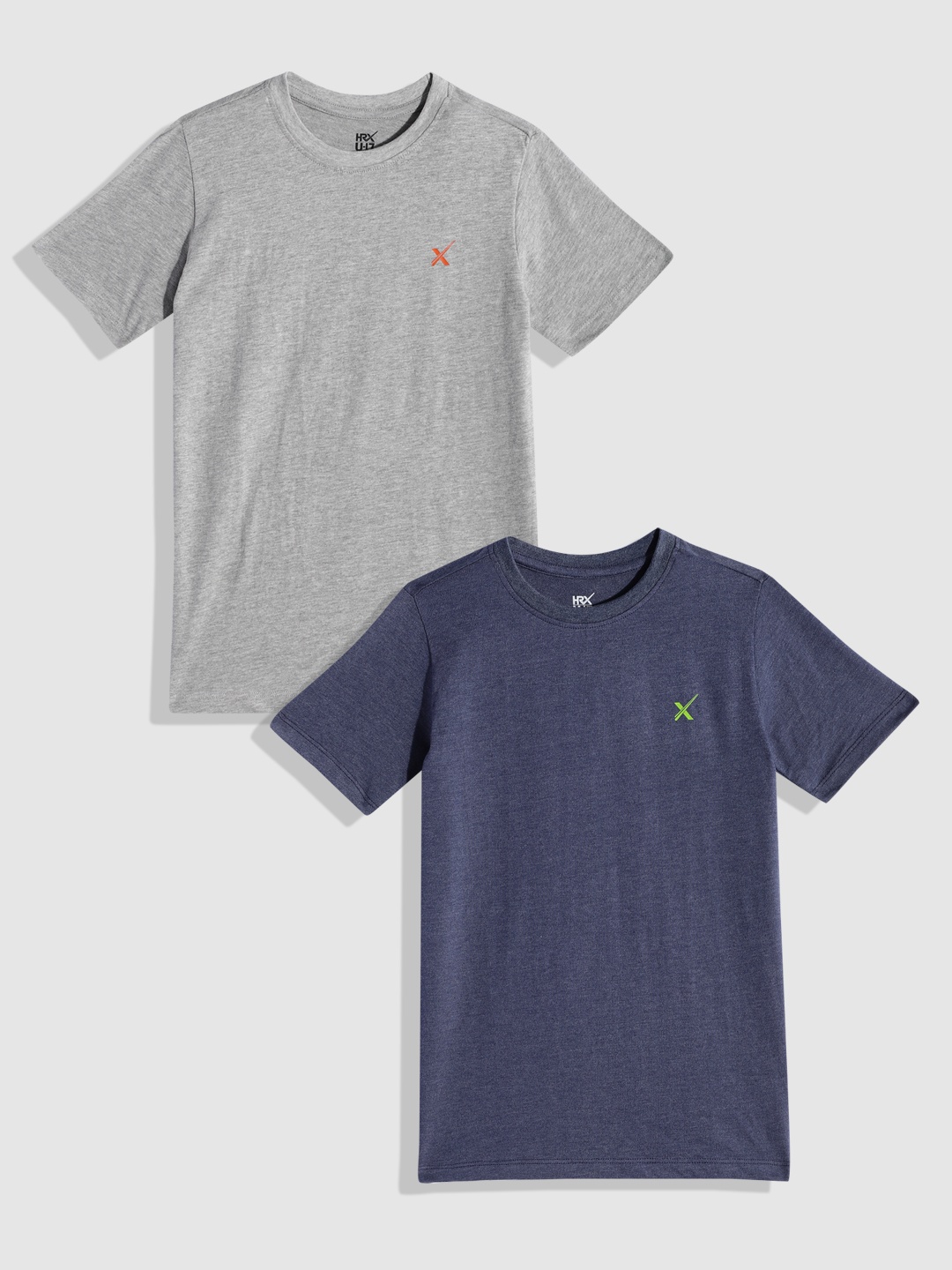 

HRX by Hrithik Roshan Boys Pack of 2 Solid T-shirts, Multi
