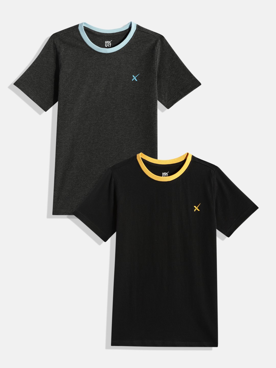 

HRX by Hrithik Roshan Boys Pack of 2 T-shirts, Charcoal