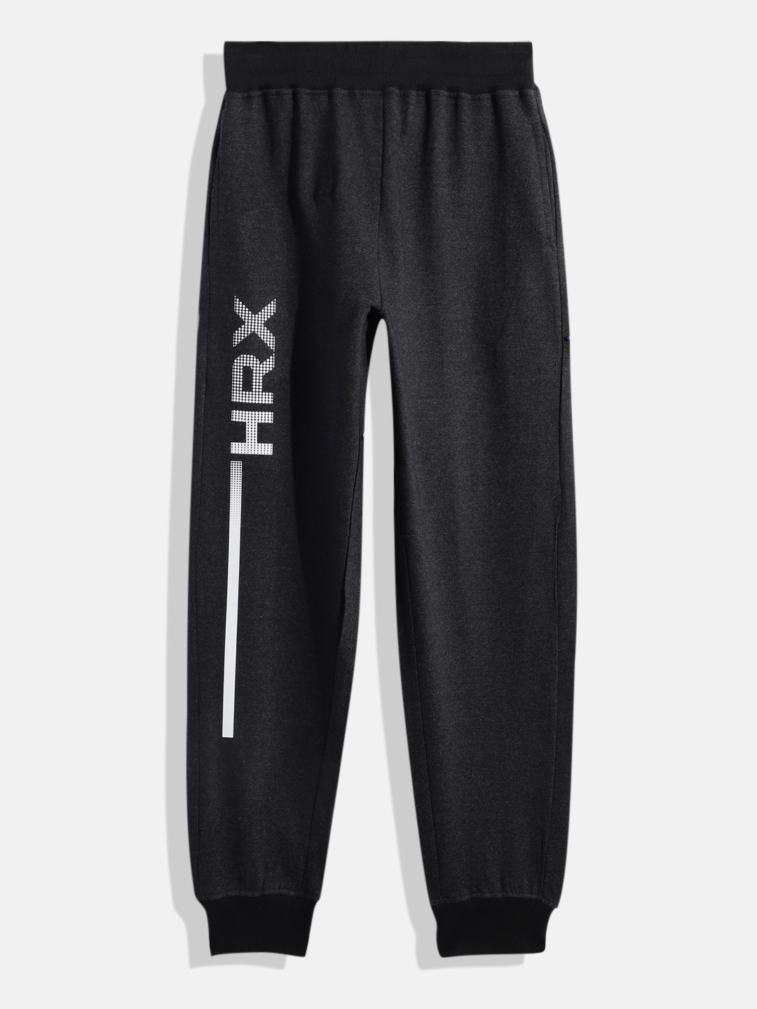 

HRX by Hrithik Roshan Boys Charcoal Grey Brand Logo Printed Joggers