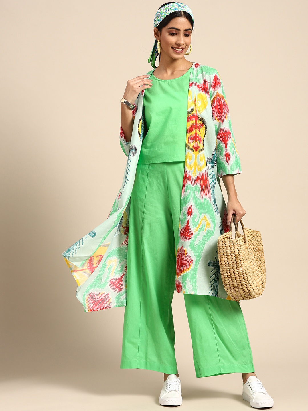 

Sangria Women Green Printed Co-Ord Set