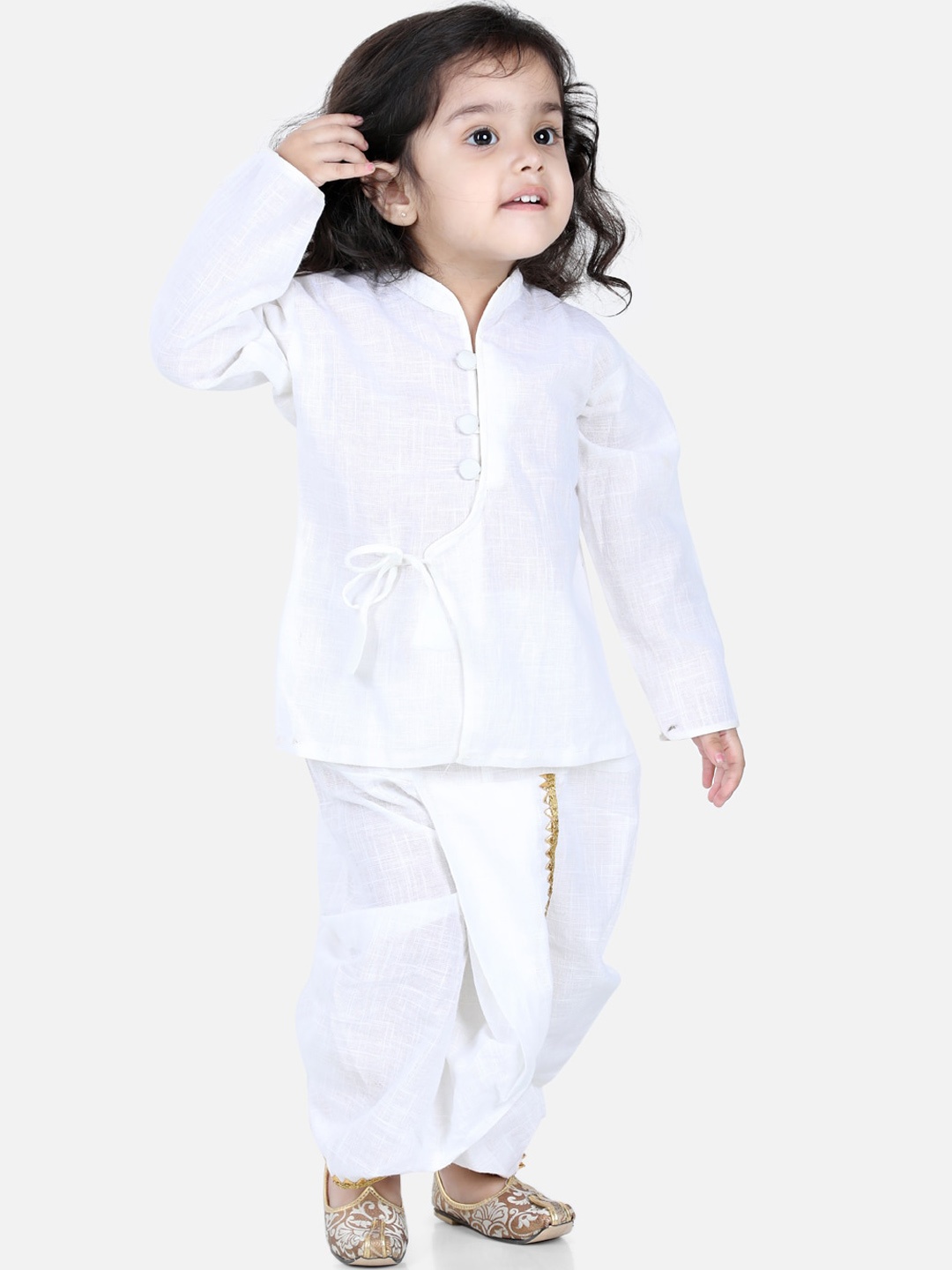 

BownBee Boys White Pure Cotton Kurta with Dhoti Pants