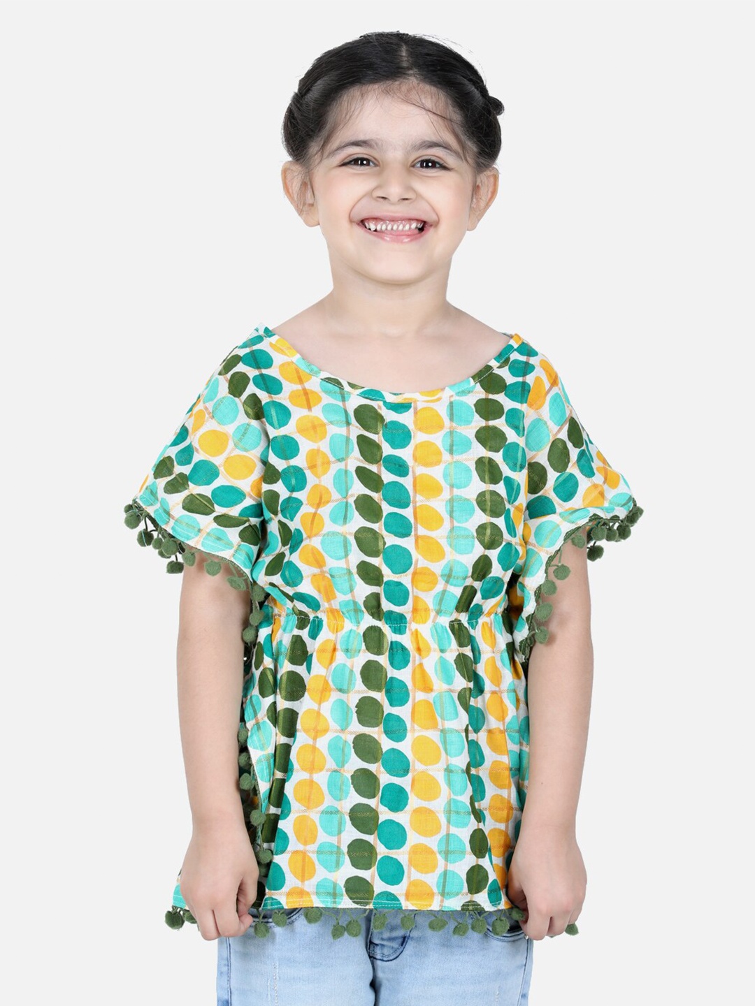 

BownBee Green Geometric Print Top