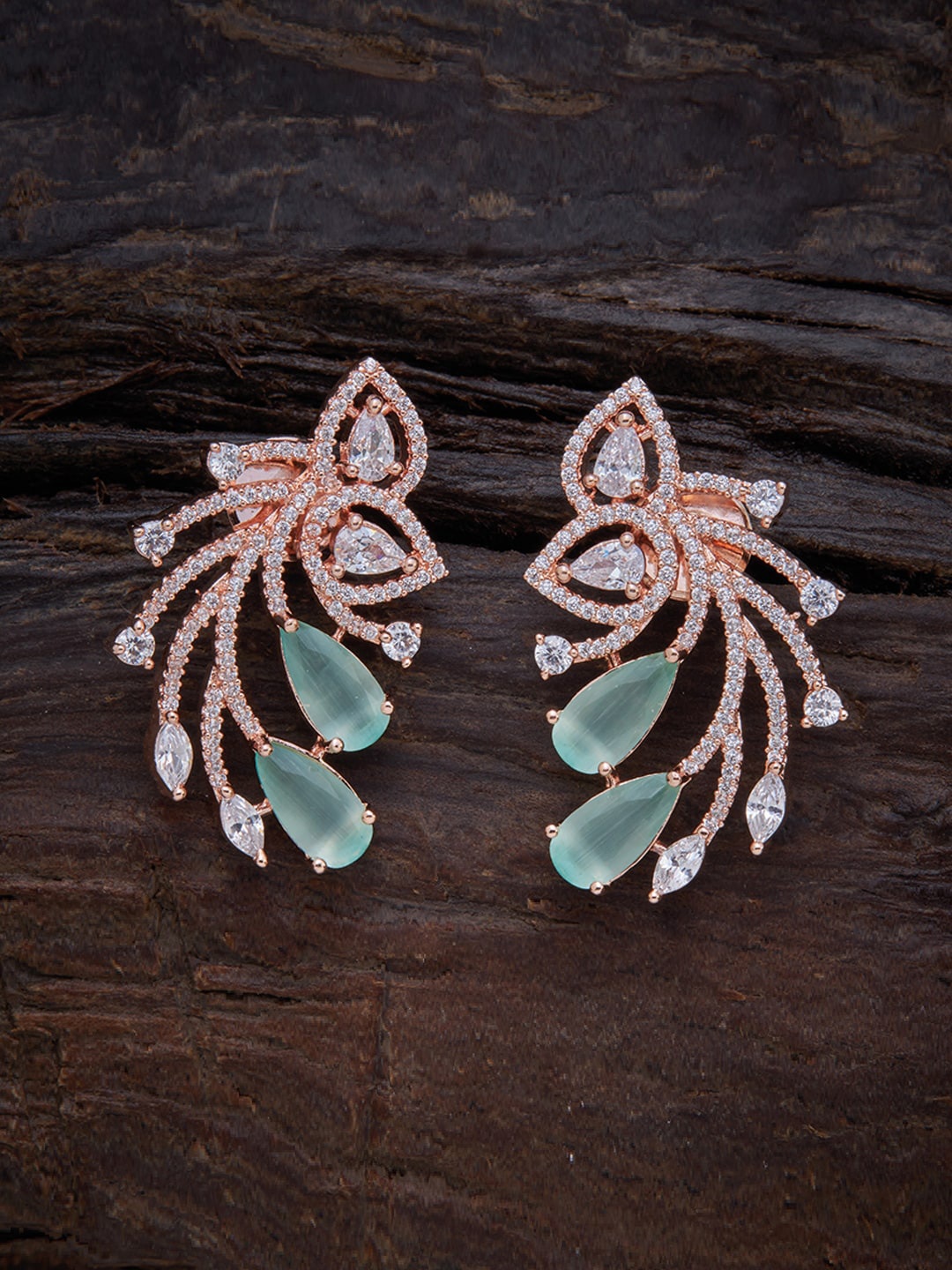 

Kushal's Fashion Jewellery Sea Green Contemporary Studs Earrings