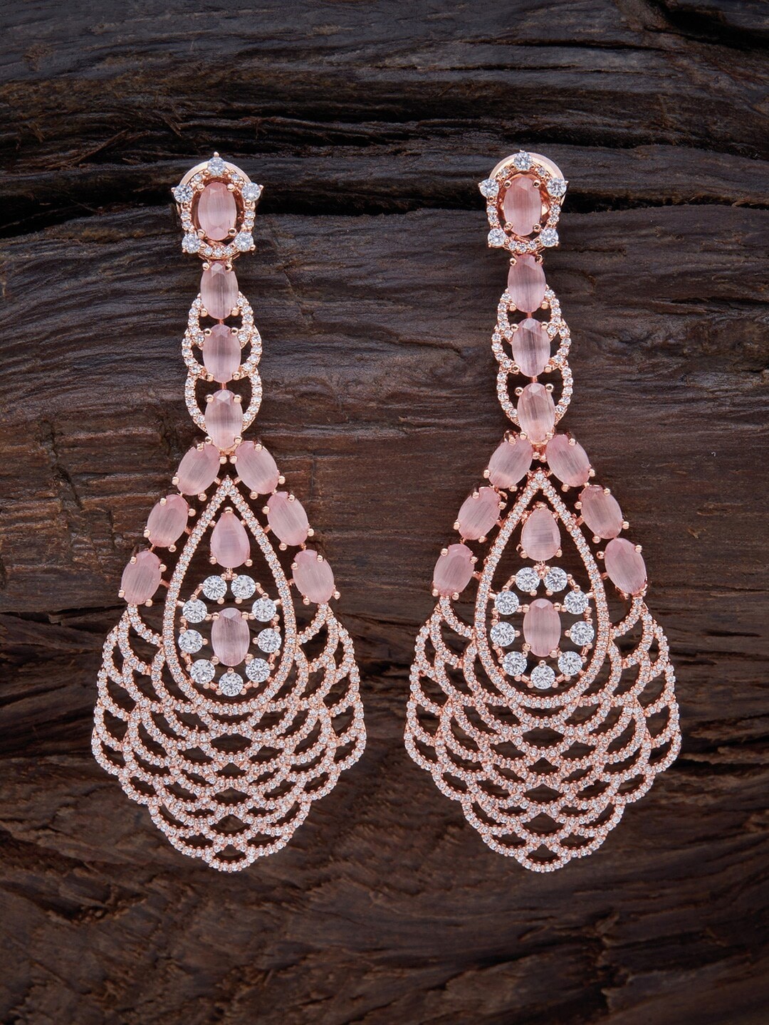 

Kushal's Fashion Jewellery Pink Contemporary Ear Cuff Earrings