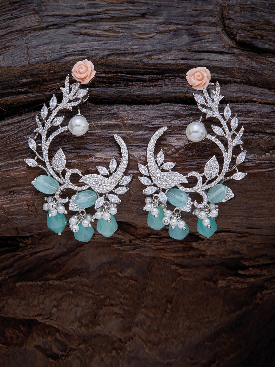 

Kushal's Fashion Jewellery Sea Green Contemporary Studs Earrings