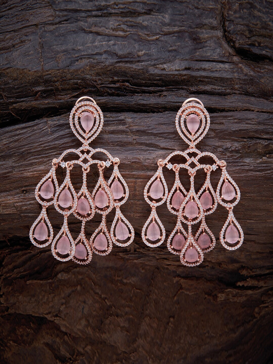 

Kushal's Fashion Jewellery Pink Contemporary Drop Earrings