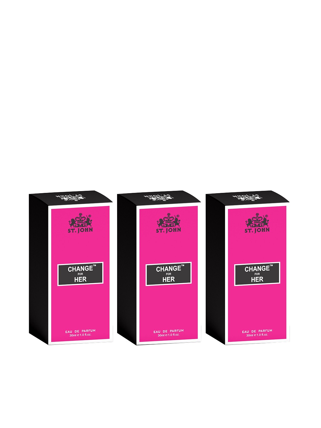 

St. John Set of 3 Change for Her Eau de Parfum - 30 ml each, Pink