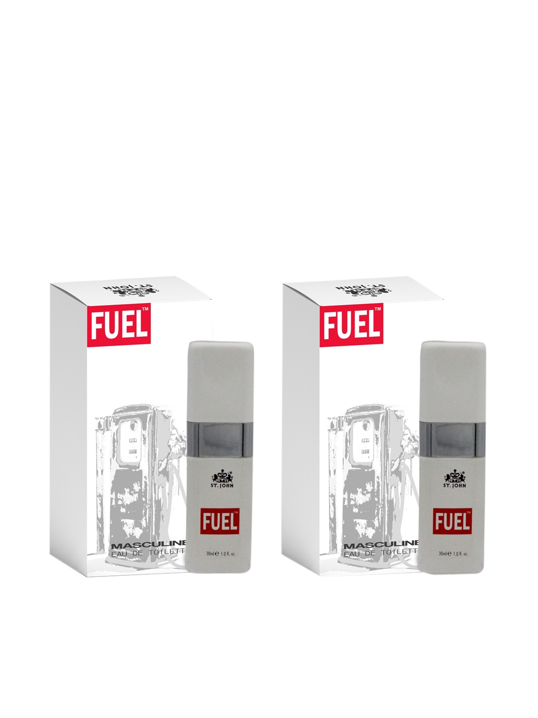 

St. John Men Set of 2 Fuel Masculine Eau De Toilette - 30 ml Each, White