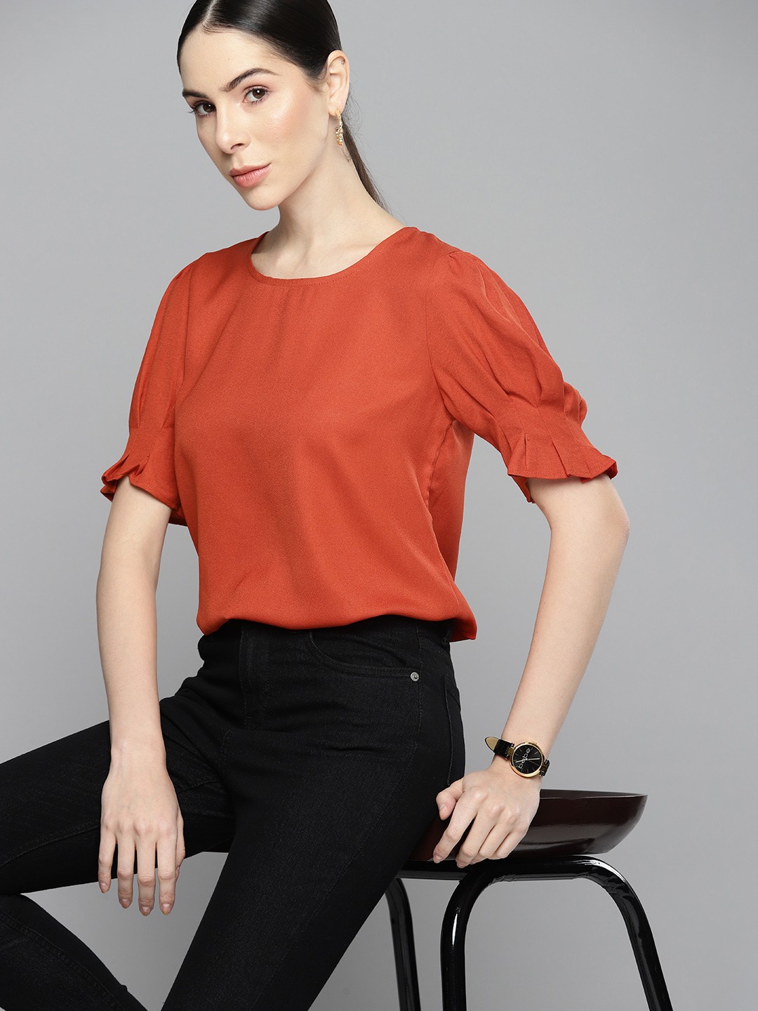 

Chemistry Women Solid Top, Rust