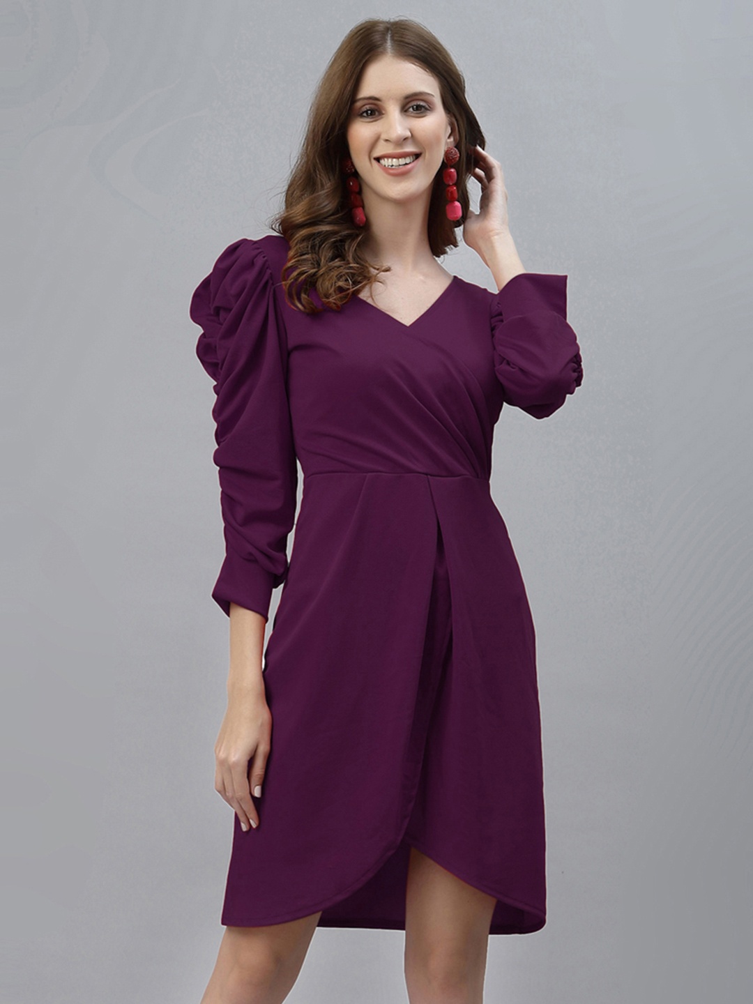 

Selvia Purple Layered Scuba Dress