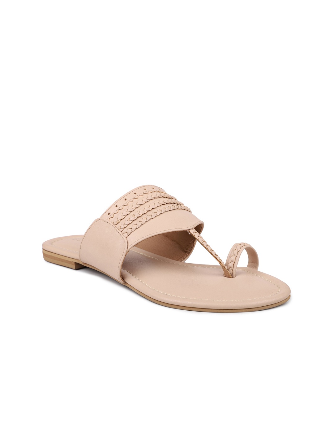 

DESIGN CREW Women Beige Textured One Toe Flats