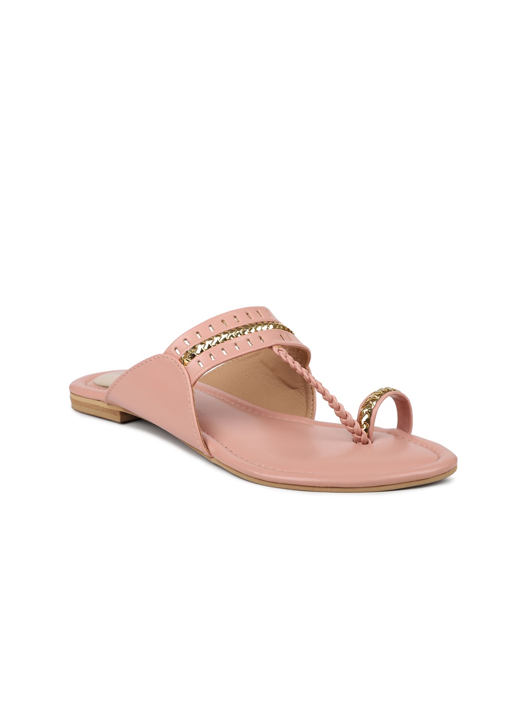 

DESIGN CREW Women Pink Embellished One Toe Flats