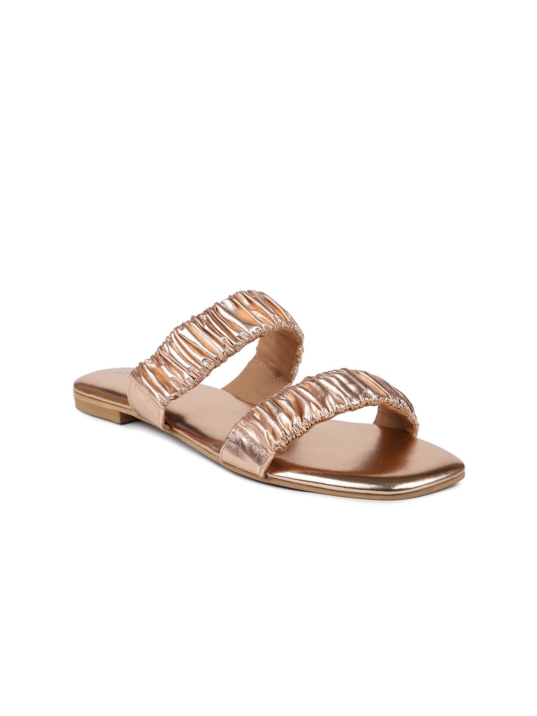 

DESIGN CREW Women Rose Gold Open Toe Flats
