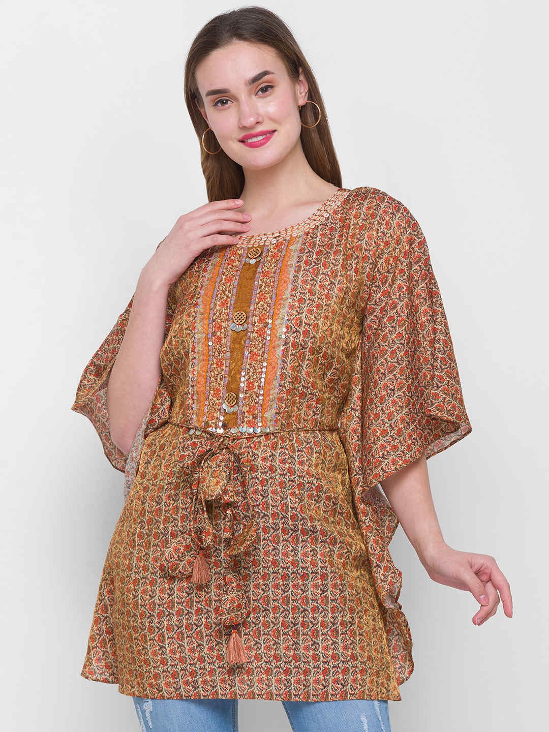 

ZOLA Mustard & Orange Printed Tunic