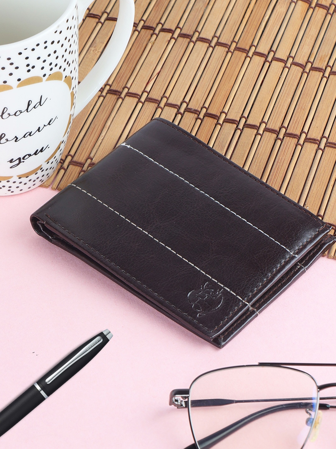 

ZEVORA Women Brown PU Two Fold Wallet