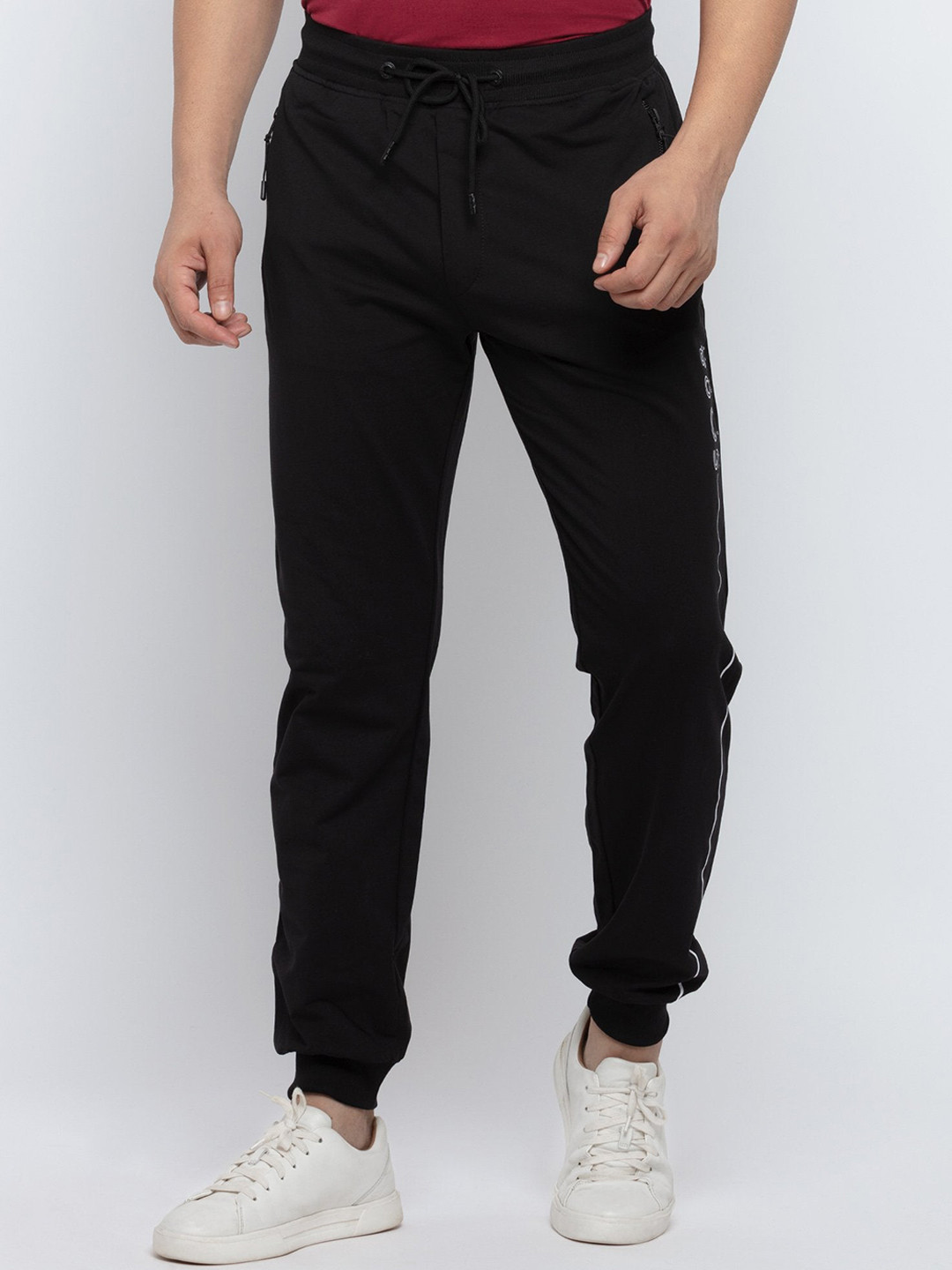 

Status Quo Men Black Solid Cotton Track Pants