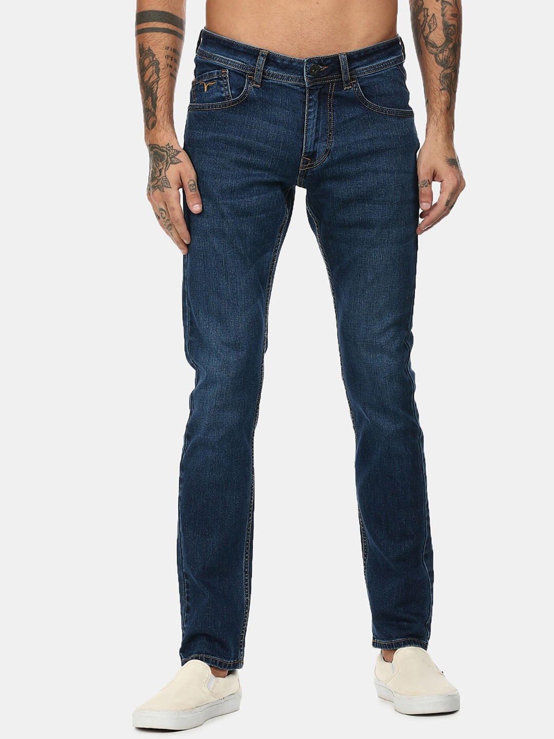 

Flying Machine Men Blue Slim Fit Low-Rise Light Fade Jeans