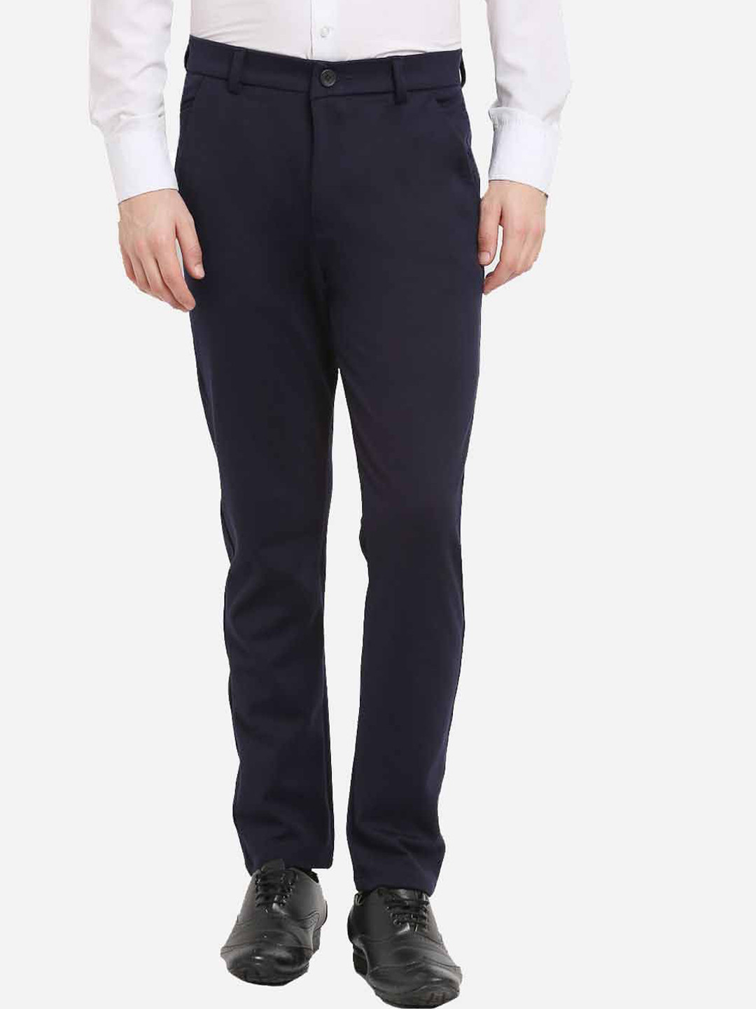 

JAINISH Men Navy Blue Smart Slim Fit Chinos Trousers