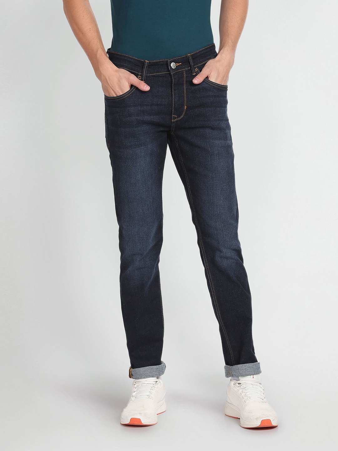 

U.S. Polo Assn. Denim Co. Men Blue Slim Fit Low Distress Light Fade Jeans