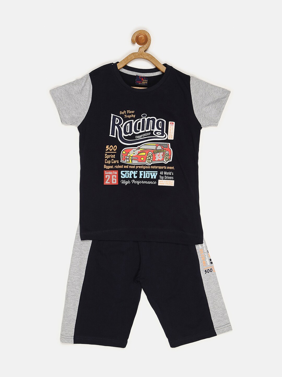 

V2 Value & Variety Boys Blue Printed T-shirt with Shorts