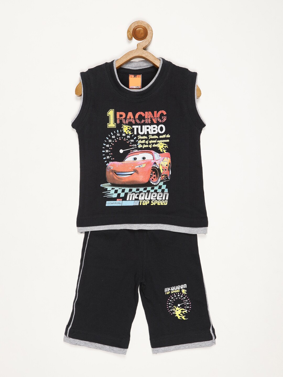 

V2 Value & Variety Boys Black Checked T-shirt with Shorts