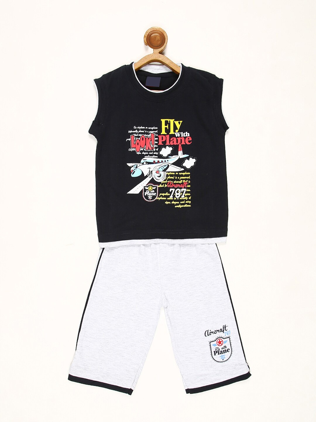 

V2 Value & Variety Boys Blue Checked T-shirt with Shorts