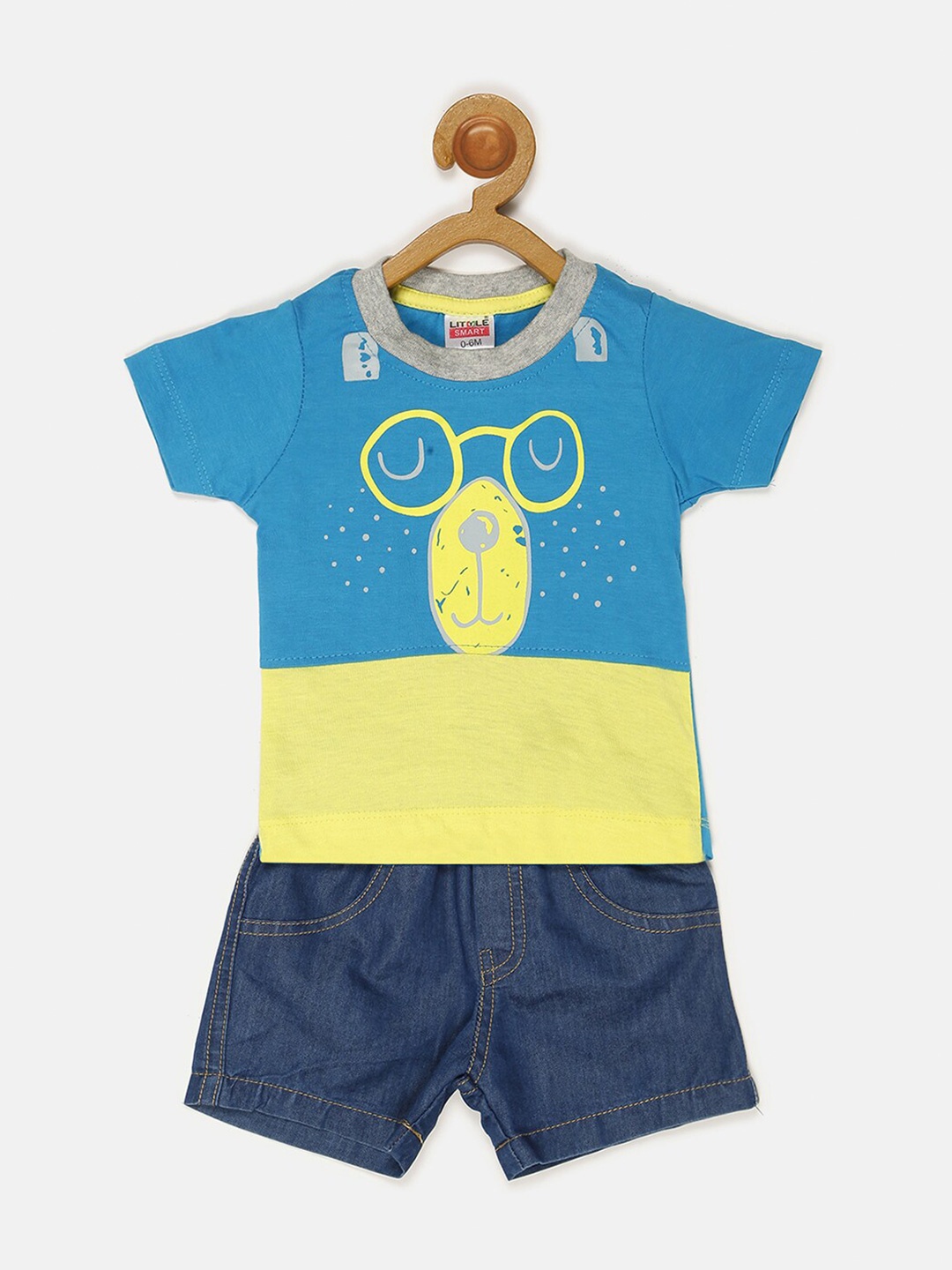 

V2 Value & Variety Boys Blue Printed T-shirt with Shorts