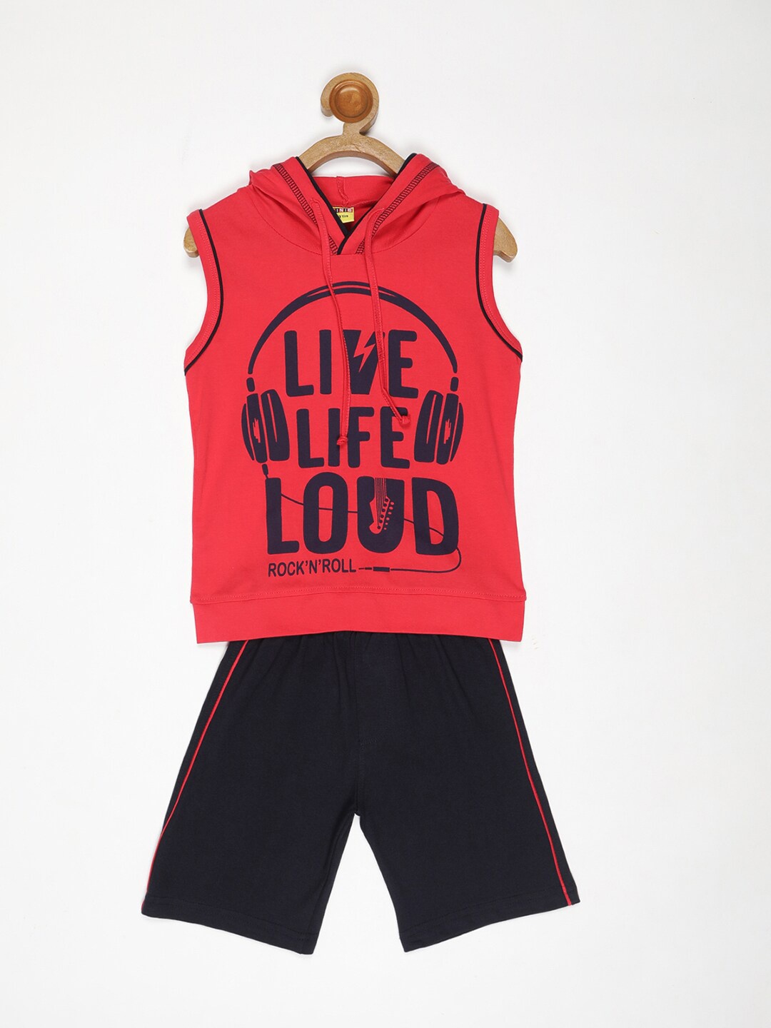 

V2 Value & Variety Boys Pink Printed T-shirt with Shorts