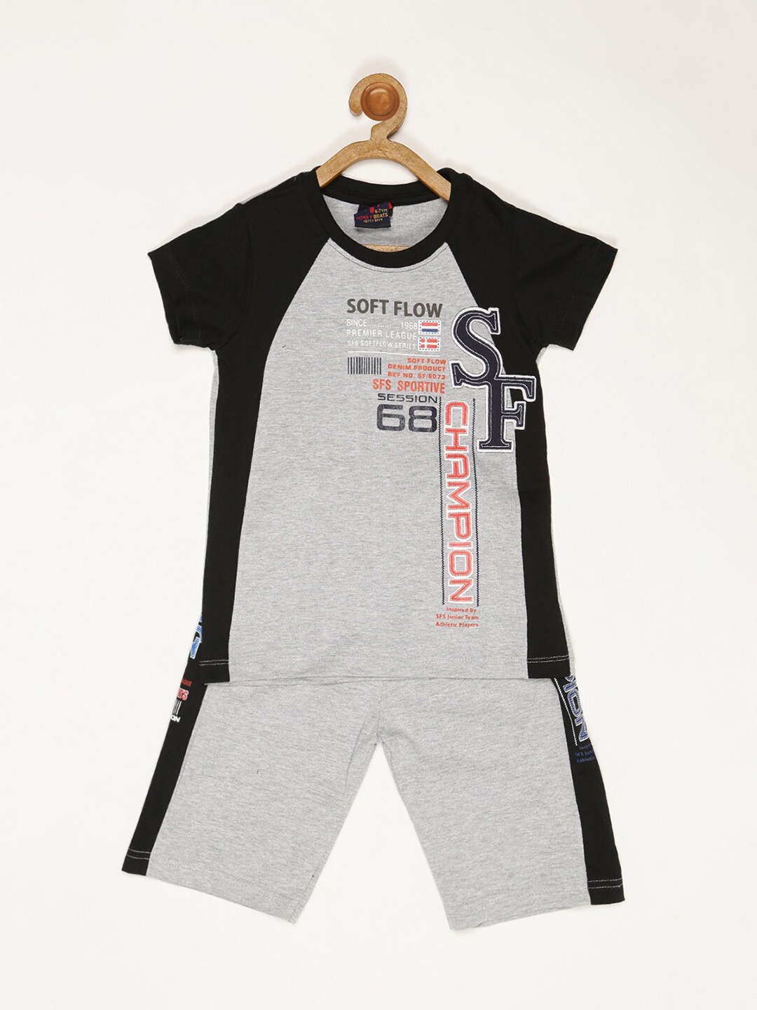 

V2 Value & Variety Boys Grey T-shirt with Shorts