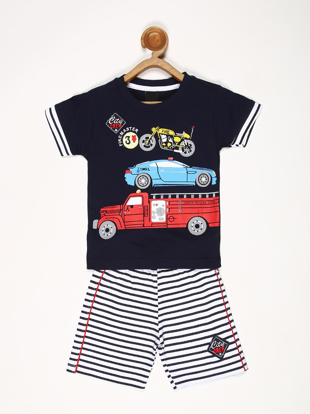 

V2 Value & Variety Boys Blue Printed T-shirt with Shorts