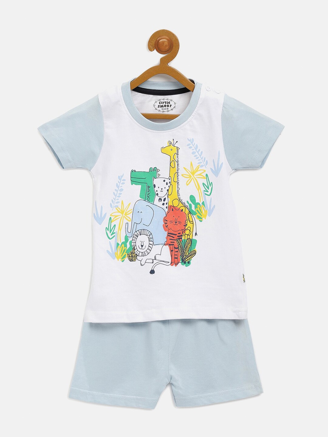 

V2 Value & Variety Boys Blue Printed T-shirt with Shorts