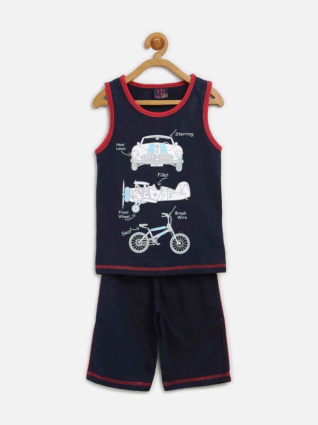 

V2 Value & Variety Boys Blue Printed T-shirt with Shorts