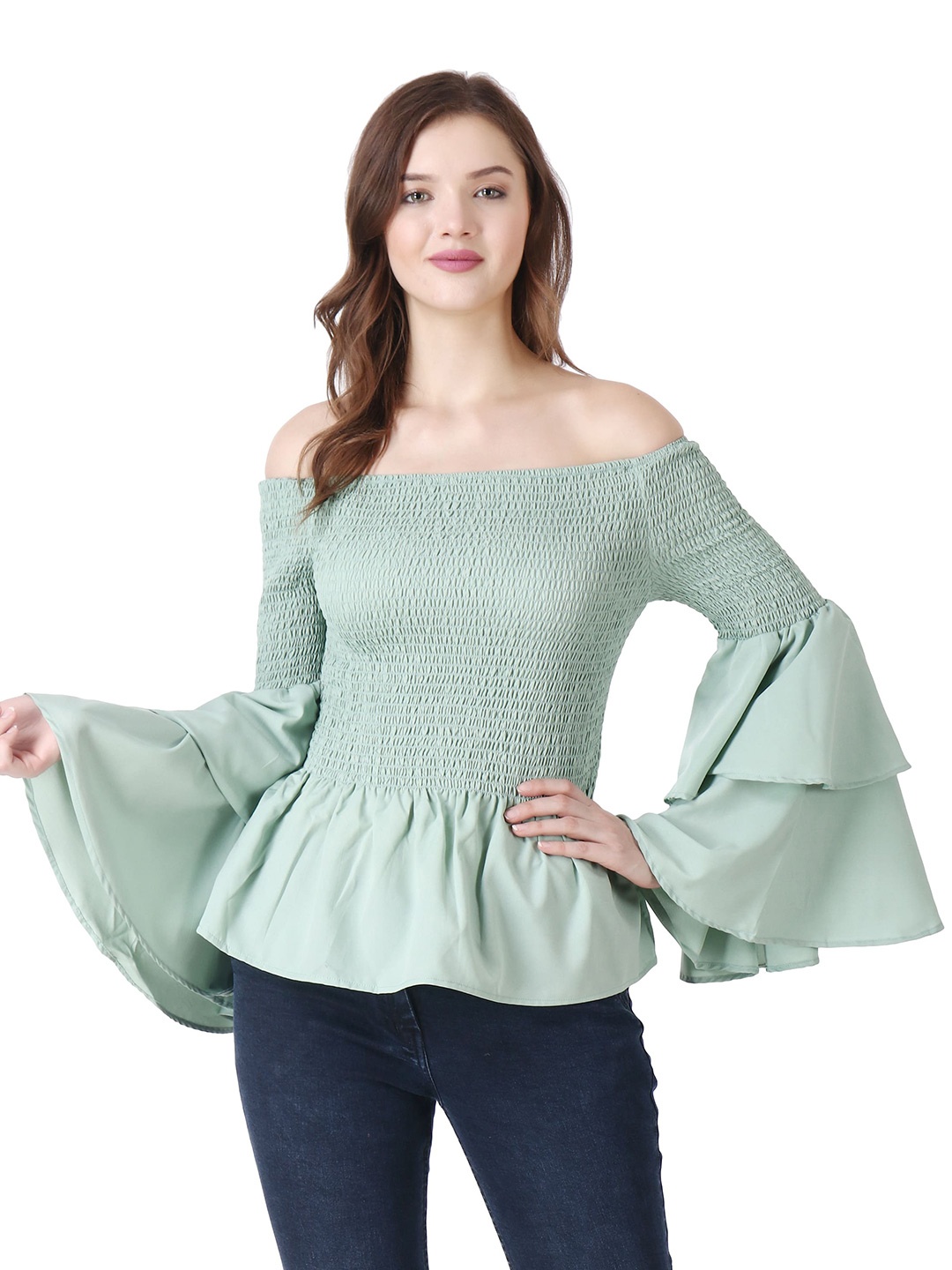 

Damor Green Cinched Waist Top