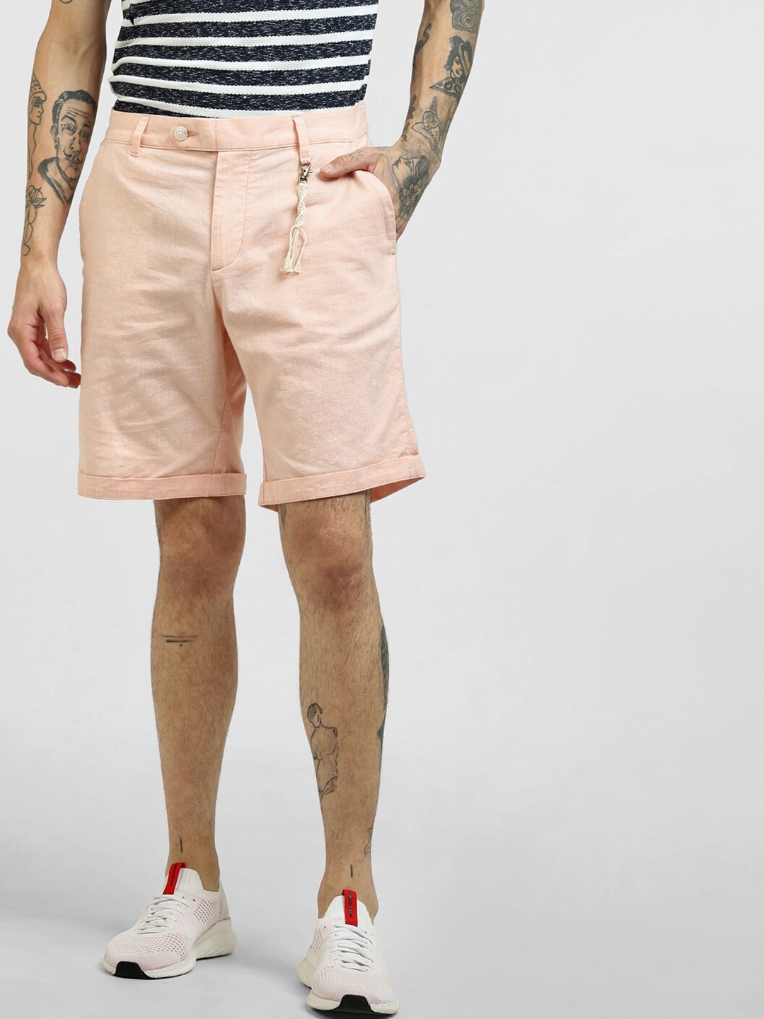 

Jack & Jones Men Orange Low-Rise Shorts