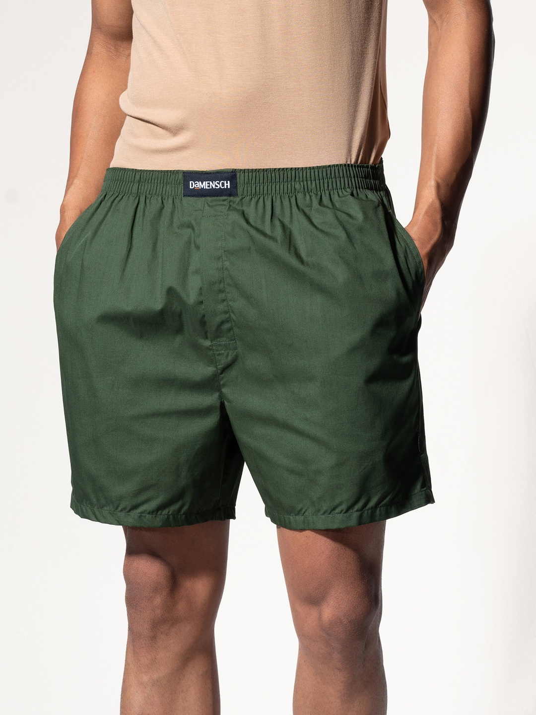 

DaMENSCH Men Solid Ultra-Light Cotton Regular Fit Boxer Shorts, Green