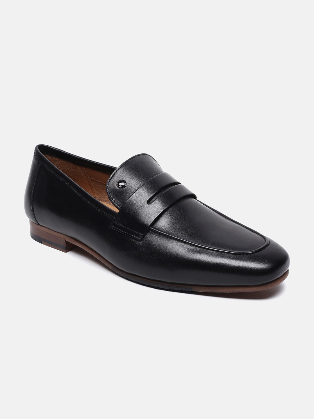 

Arrow Men Black Solid Leather Formal Loafers