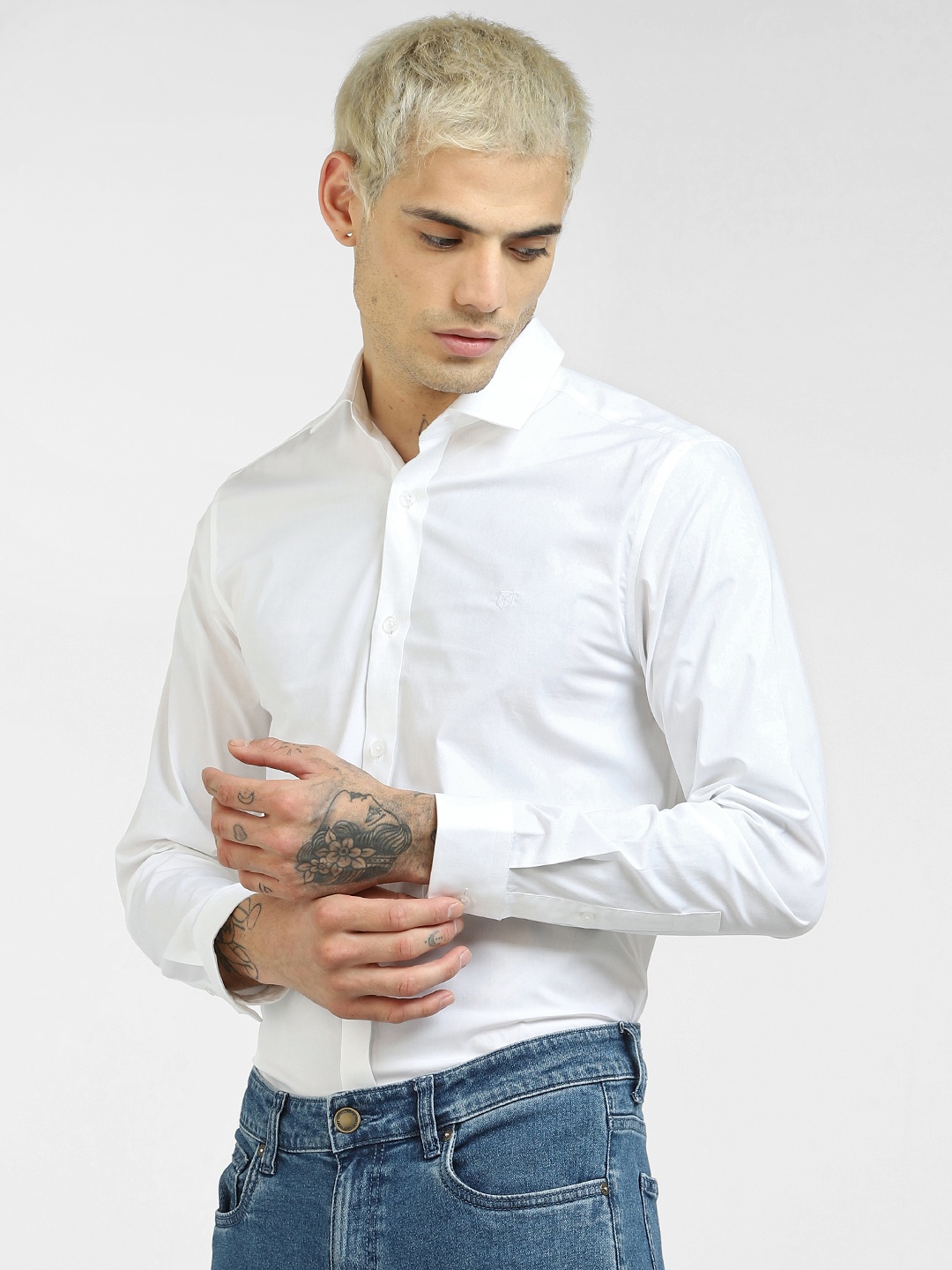 

Jack & Jones Men White Slim Fit Casual Shirt