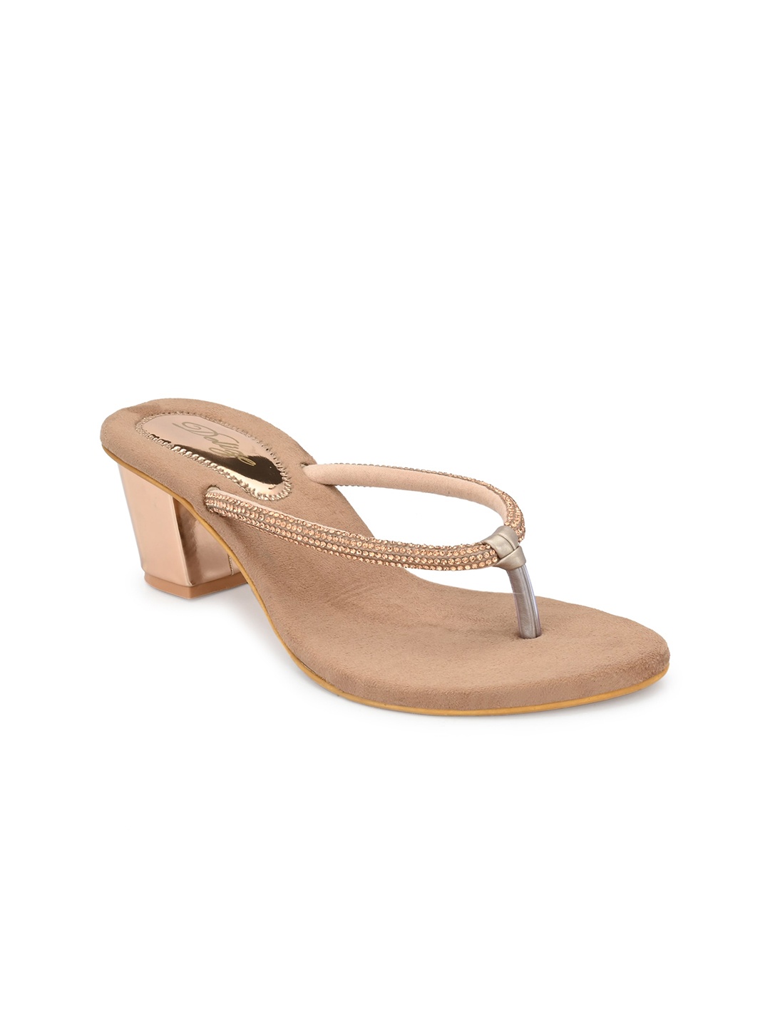 

Delize Gold-Toned Party Block Sandals