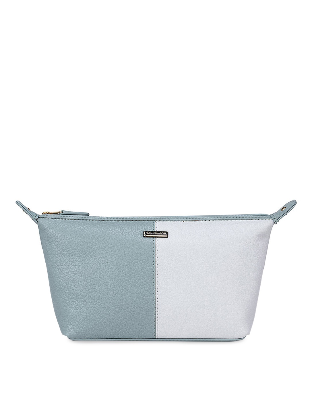 

Da Milano Aqua Blue & White Solid Travel Pouch