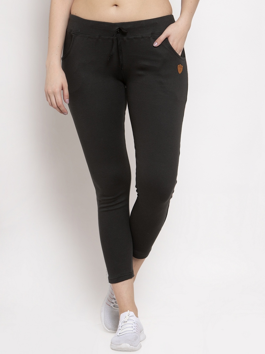 

Miaz Lifestyle Women Charcoal Solid Pure Cotton Track Pants
