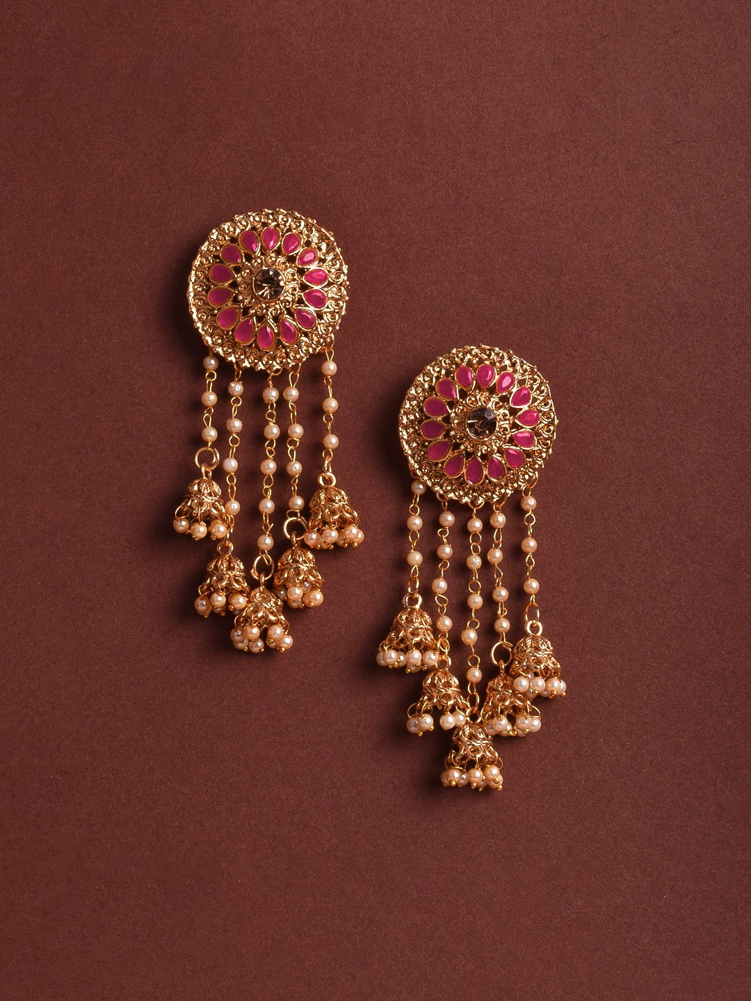 

STEORRA JEWELS Pink Contemporary Drop Earrings