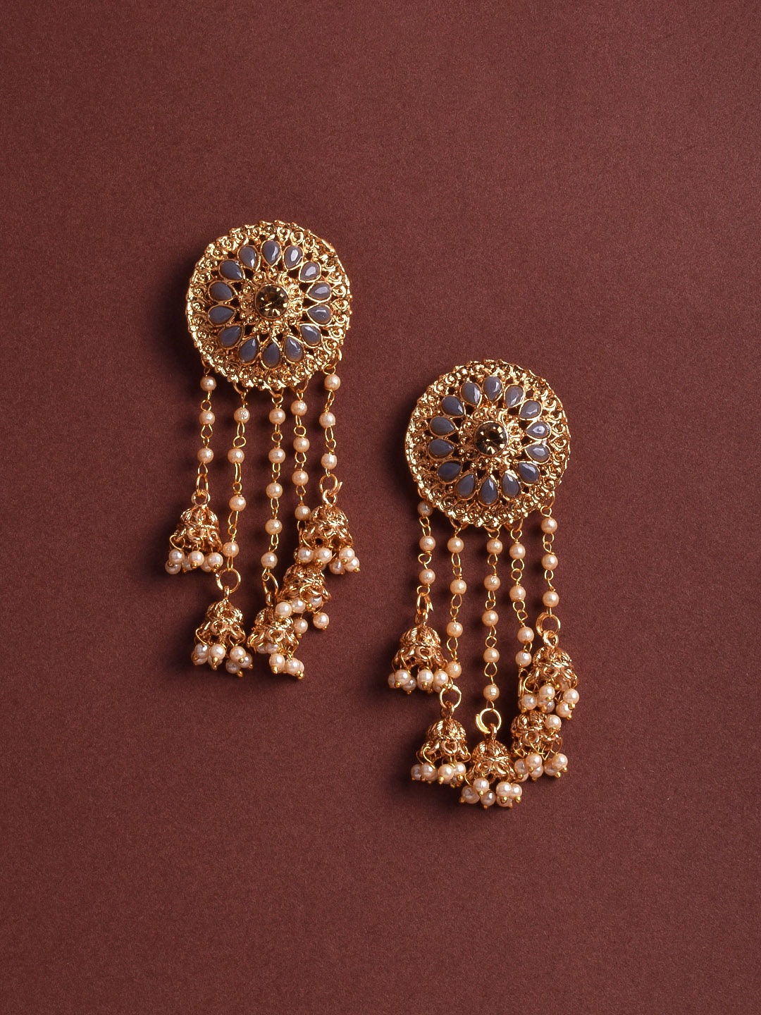 

STEORRA JEWELS Grey Contemporary Drop Earrings
