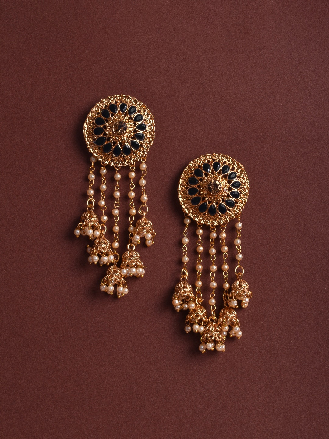

STEORRA JEWELS Black Contemporary Drop Earrings