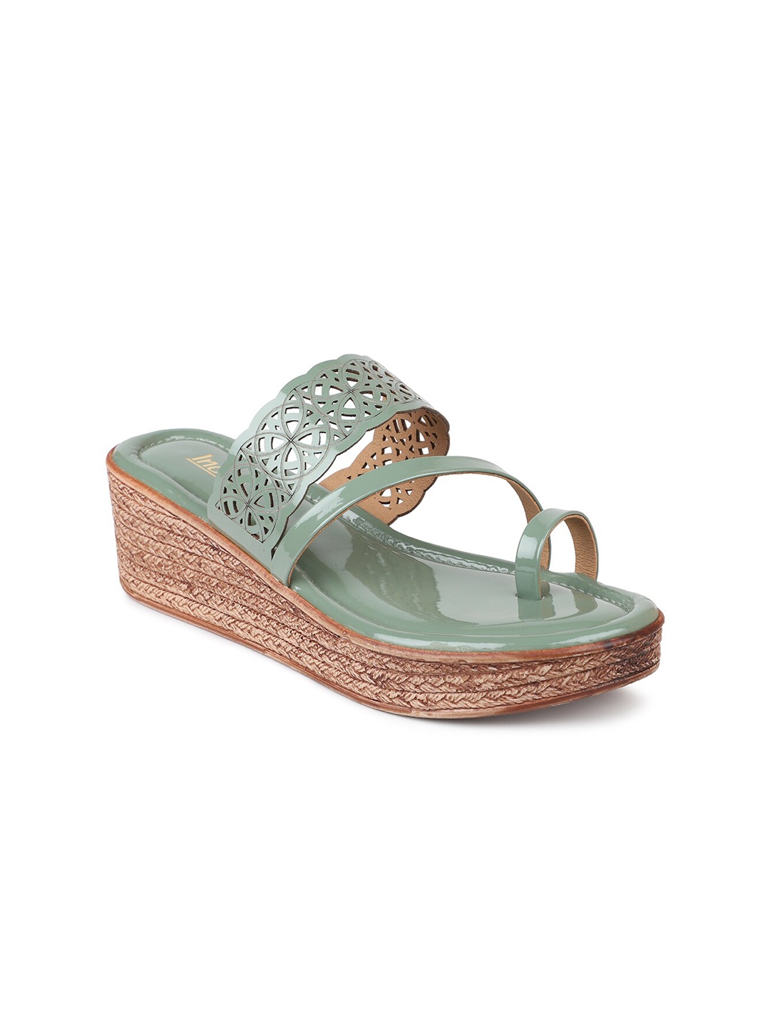 

Inc 5 Women Green Wedge Heels with Laser Cuts