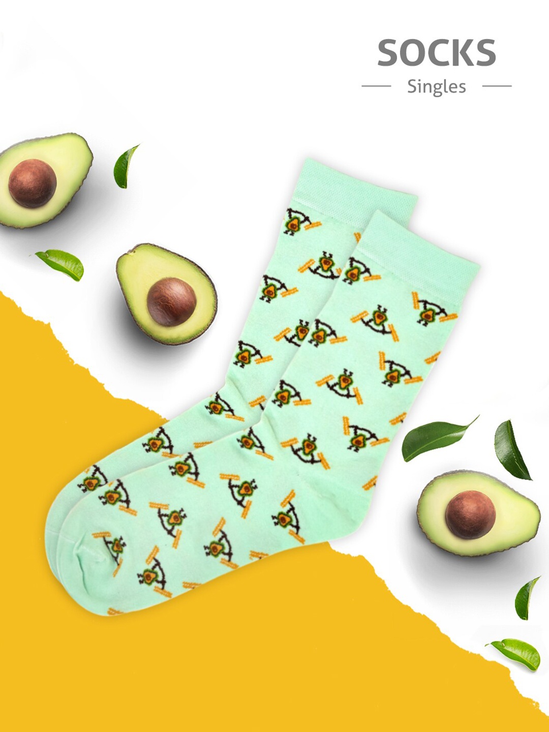 

Hexafun Unisex Turquoise Blue Cotton Patterned Socks