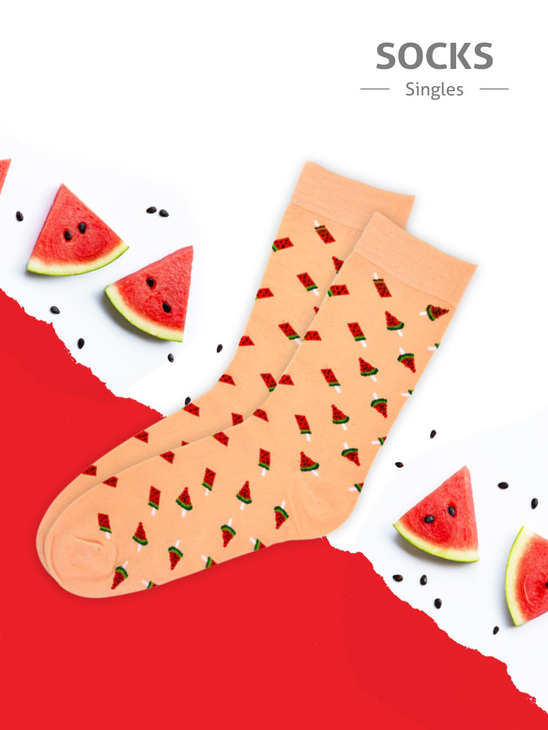 

hexafun Unisex Red & Orange Patterned Pure Cotton Above Ankle Length Socks
