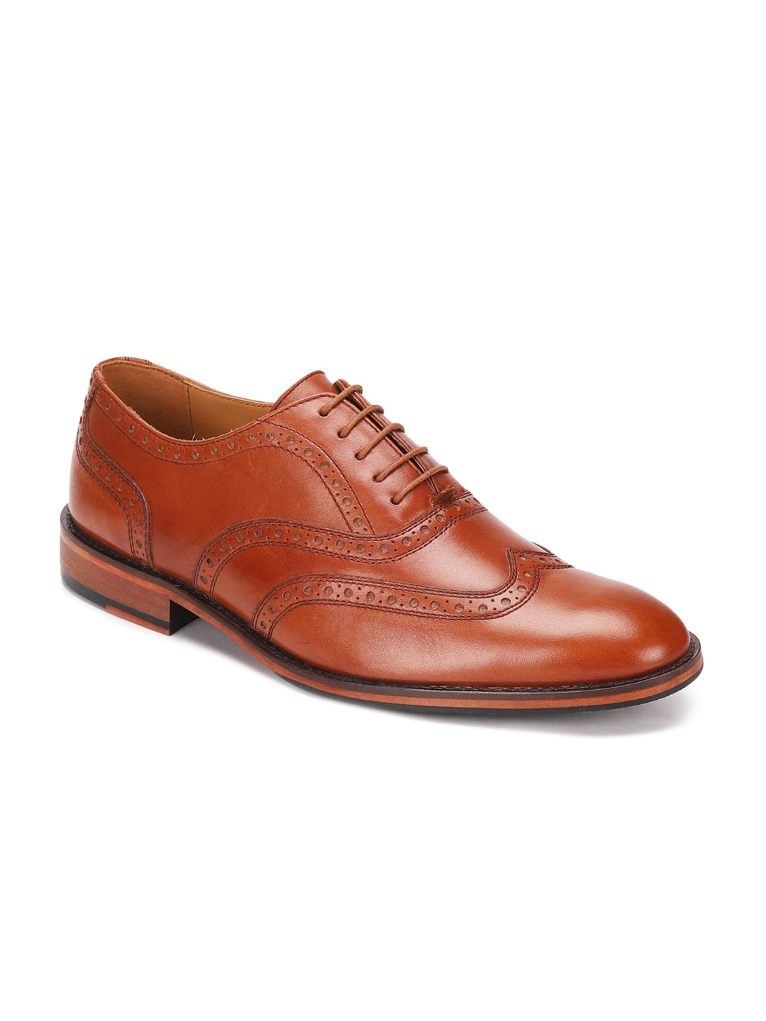 

Churchill & Company Men Tan Brown Solid Leather Formal Oxfords